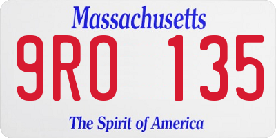 MA license plate 9RO135