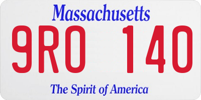 MA license plate 9RO140