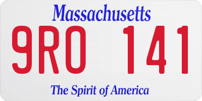 MA license plate 9RO141