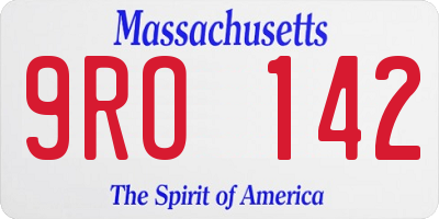MA license plate 9RO142