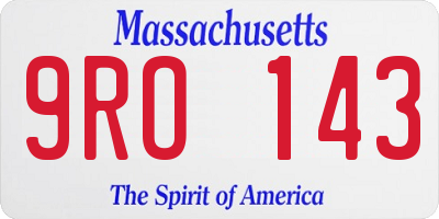 MA license plate 9RO143