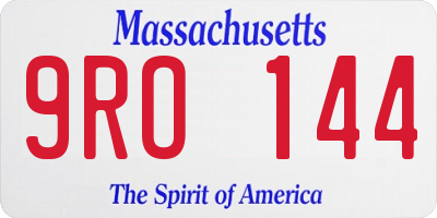 MA license plate 9RO144