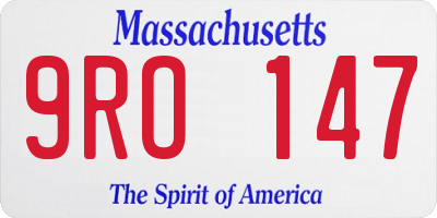 MA license plate 9RO147