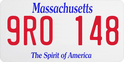 MA license plate 9RO148