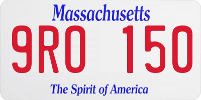 MA license plate 9RO150
