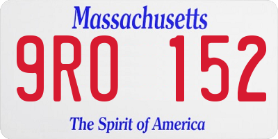 MA license plate 9RO152