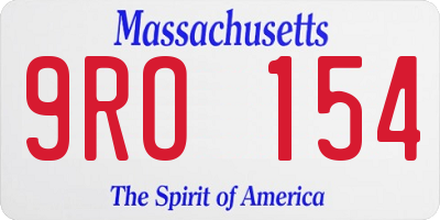 MA license plate 9RO154