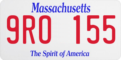 MA license plate 9RO155