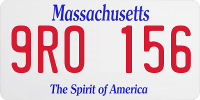 MA license plate 9RO156