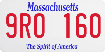 MA license plate 9RO160