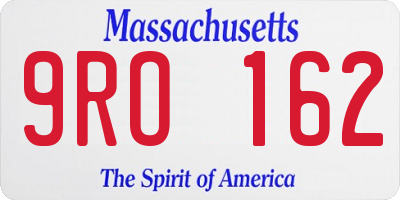 MA license plate 9RO162