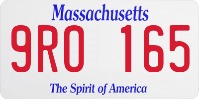 MA license plate 9RO165