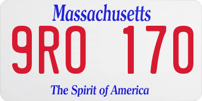 MA license plate 9RO170