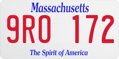 MA license plate 9RO172
