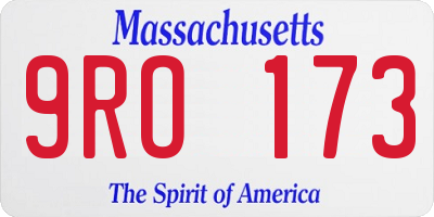 MA license plate 9RO173