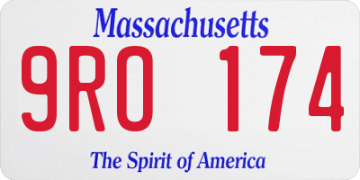 MA license plate 9RO174