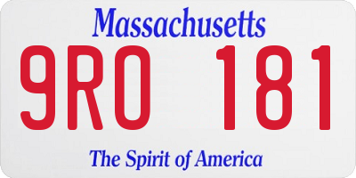 MA license plate 9RO181