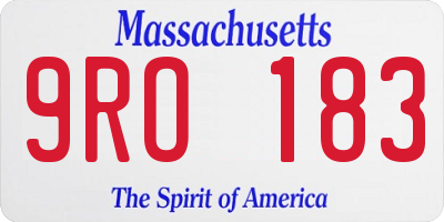 MA license plate 9RO183