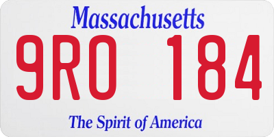 MA license plate 9RO184