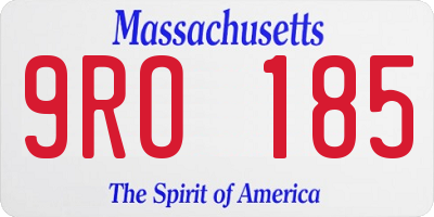 MA license plate 9RO185