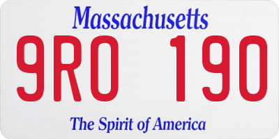 MA license plate 9RO190