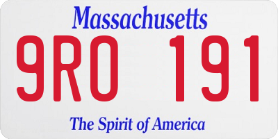 MA license plate 9RO191