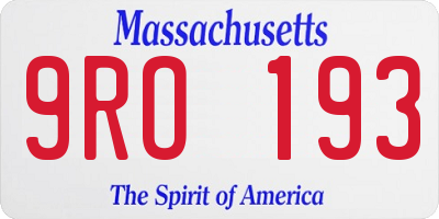 MA license plate 9RO193