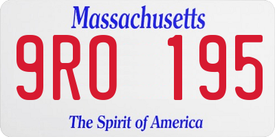 MA license plate 9RO195