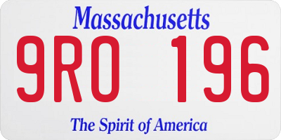 MA license plate 9RO196