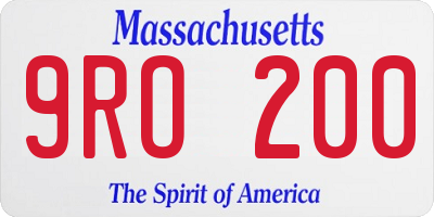 MA license plate 9RO200