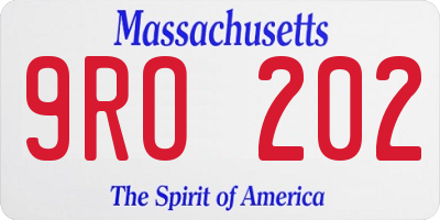 MA license plate 9RO202