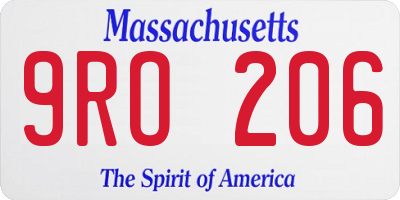 MA license plate 9RO206