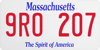 MA license plate 9RO207