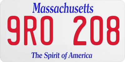 MA license plate 9RO208