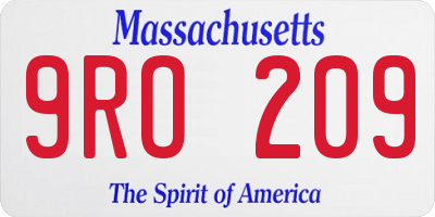 MA license plate 9RO209