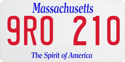 MA license plate 9RO210