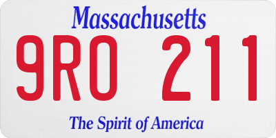 MA license plate 9RO211
