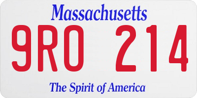 MA license plate 9RO214