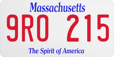 MA license plate 9RO215