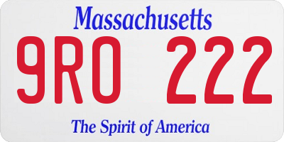 MA license plate 9RO222