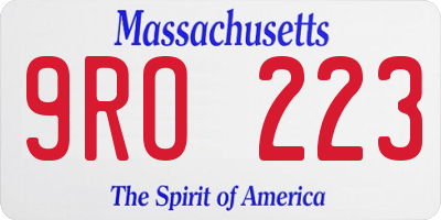 MA license plate 9RO223
