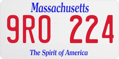 MA license plate 9RO224