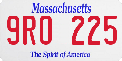 MA license plate 9RO225