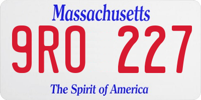 MA license plate 9RO227
