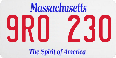 MA license plate 9RO230