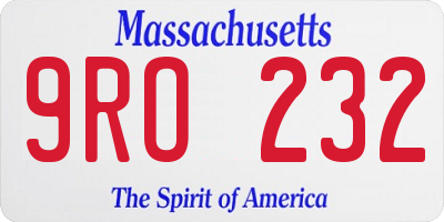 MA license plate 9RO232