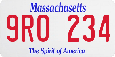MA license plate 9RO234