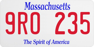 MA license plate 9RO235