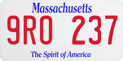 MA license plate 9RO237