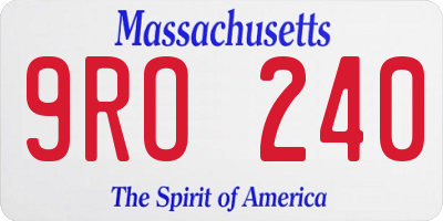 MA license plate 9RO240